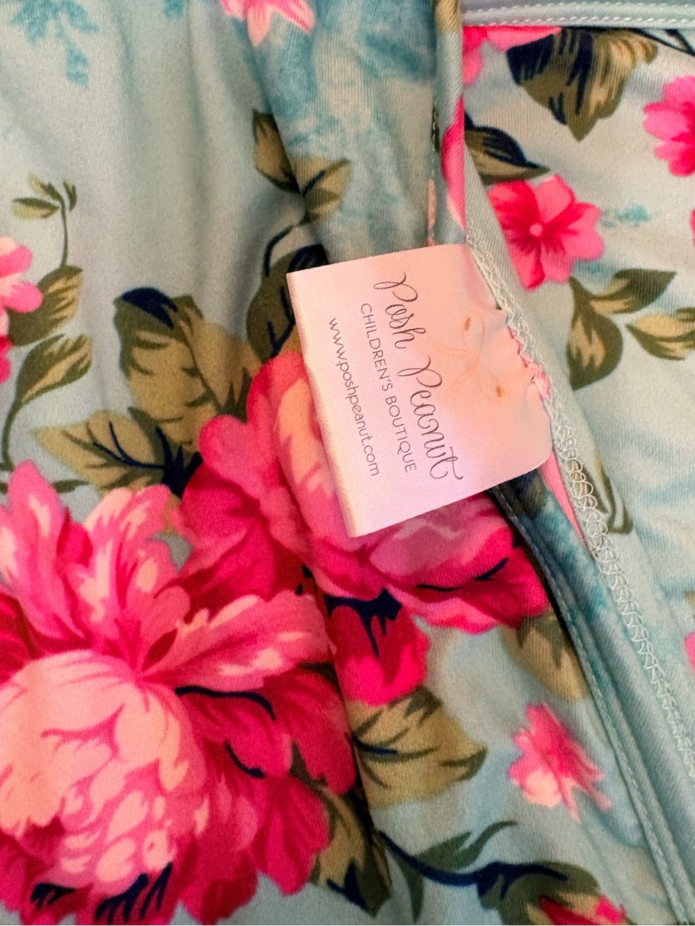 Posh Peanut Tuscan Teal Floral Bamboo Swaddle Blanket & Headwrap Set - Picture 2 of 3